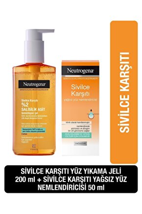 Sivilce Karşiti Yağsız Temizleme Jeli 150 ml Yağsız Nemlendirici 50 ml