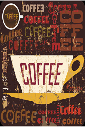 kahve çeşitleri kahve fincanı kafe bar mutfak dekoru tablo retro ahşap poster