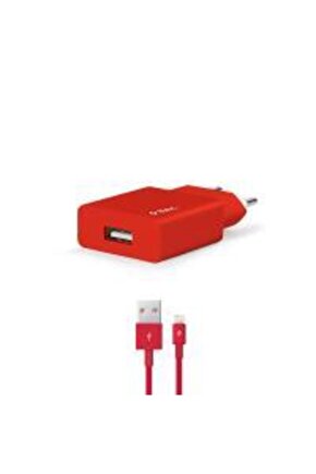 Smartcharger 2scs20lk Seyahat Şarj Aleti 2.1a + Lightning Kablo,kırmızı