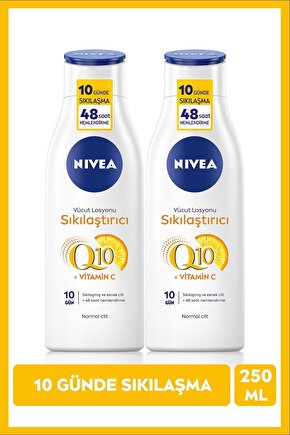 Q10 Sıkılaştırıcı Vücut Losyonu 250ml, 10Günde Sıkılaş, C Vitamini, Nemlendirici, Esnek Cilt, X2Adet