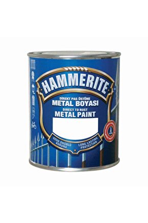 Hammerite Direk Pas Üstüne Metal Boyası 750ml=1kg Pürüzsüz Beyaz-astara Antipasa Gerek Kalmaz