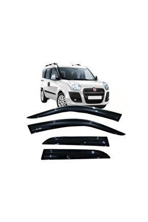 Fiat Doblo 2012 Model Cam Rüzgarlığı 4lü Set Parlak Siyah Kendinden Yapışkanlı 1. Kalite