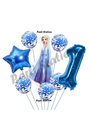 Frozen Karlar Ülkesi Elsa Konsept Doğum Günü Balon Set 1 Yaş Elsa Karlar Ülkesi Balon Set