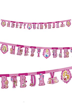 Disney prensesleri Happy Birthday Yazısı Disney prensesleri Parti Malzemeleri