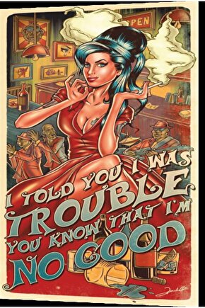 Amy Winehouse Jazz Retro Ahşap Poster