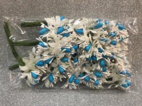 Lüx cipso pıtırcık çiçek 100 lü paket mavi beyaz 