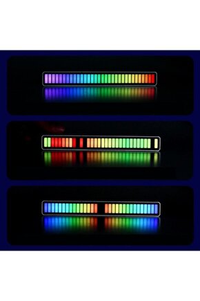 Rgb Ses Kontrol Ritim Işığı 32 Bit Göstergeli Sesle Arabapctvodamasaüstü Için Renkli Led Işık