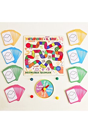 Matlandiya - 6. Sınıf Kutu Oyunu - Matematik Işlem Eğitici Eğlenceli Beceri Oyunu