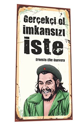 Ernesto Che Guevara Mini Retro Ahşap Poster