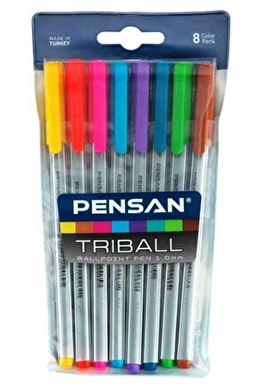 Triball 1.00 Mm Tükenmez Kalem 8 Renk Set