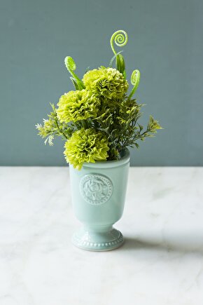 Yeşil Porselen Saksılı Gardenya ( Yapay Çiçek )
