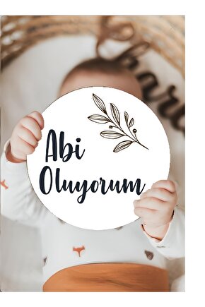 Abi Oluyorum Bebek Fotoğraf Çekimi Kartı Yenidoğan Fotoğrafı 16cm Bebek Anı Kartı