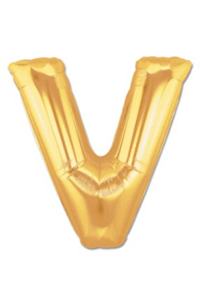 Gold Folyo Balon V Harfi 40  inç 100 cm