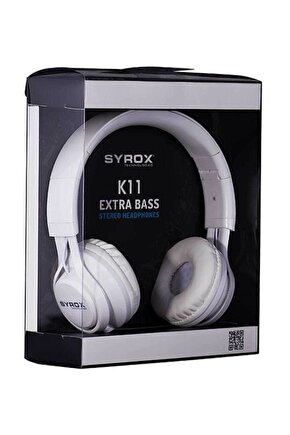 Mikrofonlu Stereo Kulaklık K11 Beyaz (kablolu) 8930000007315