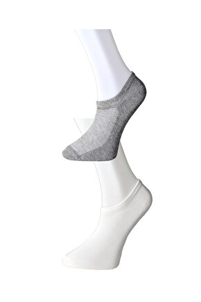 1. Kalite Gri Ve Beyaz Erkek Görünmez Çorap 15 Çift