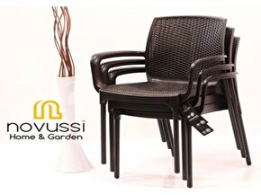Novussi R008 Sunset Rattan 6 Adet Sandalye Takımı