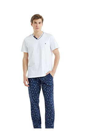 Erkek Pijama Takımı 30831 - Beyaz