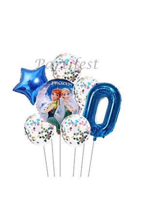 Frozen Balon Set Karlar Ülkesi Folyo Balon Set Konsept Doğum Günü Set 0 Yaş Balon