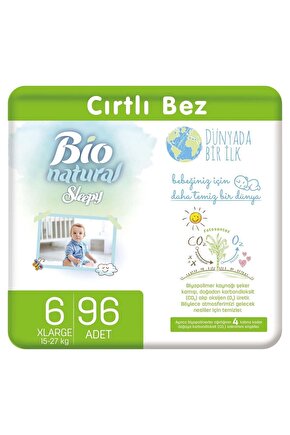 Bio Natural Bebek Bezi 6 Numara Xlarge 96 Adet