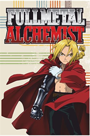 Fullmetal Alchemist Anime Manga Retro Ahşap Poster
