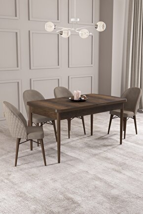 Arya Barok Desen 70x114 Mdf Açılabilir Mutfak Masası Takımı 4 Adet Sandalye