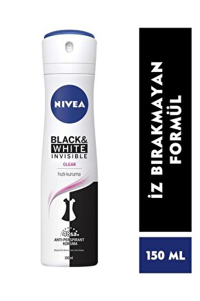 Invisible Black&white Clear Sprey 150 ml Kadın