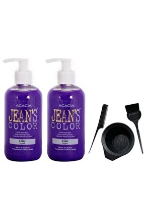 Jeans Color Saç Boyası Leylak 250ml 2 Ad + Saç Boya Kabı Seti