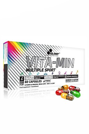 Vita-min Multiple Sport 60 Kapsül A B1 B2 B12 B3 B5 B6 Biotin Bakır Çinko Demir Iyot Kalsiyum