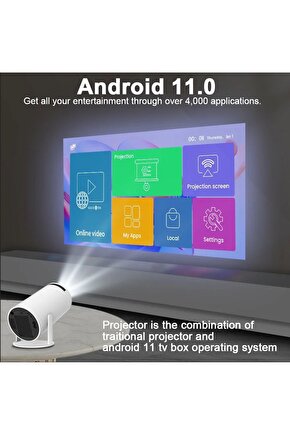 Wifi6 5G projektör Android 11 4K 150 ANSI çift WiFi BT 1280*720p taşınabilir ev sinema projeksiyon