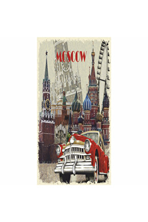 rusya moskova klasik araba ev dekorasyon tablo mini retro ahşap poster