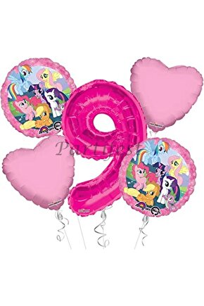 My Little Ponny 9 Yaş Balon Set Balon Folyo Set My Little Ponny Konsept Doğum Günü Set Yaş Balon