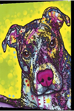 Popart Sevimli Köpek Retro Ahşap Poster