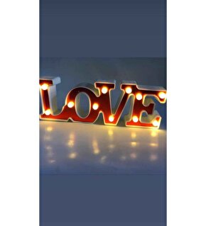 Led Işıklı Love Yazısı Gece Lambası Dekoratif Hediyelik