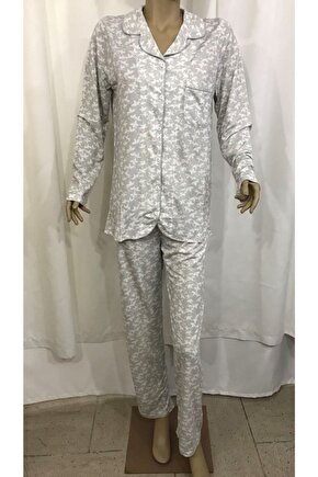 Nene Önden Açık Pijama Takım-1406-gri