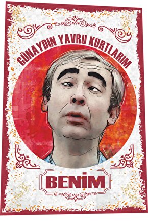 Şener Şen Badi Ekrem Hababam Sınıfı Yeşilçam Türk Sineması Replikler Retro Ahşap Poster