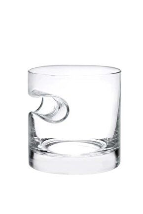 El Yapımı Cam Puro Girintili Viski Bardağı 9x9 Cm