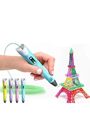 3D Kalem Yazıcı 3D Pen-2 yeni model 3 boyutlu yazıcı kalem seti oled ekranlı adaptörlü