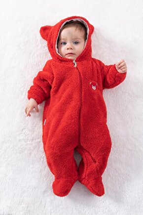 Welsoft Peluş Unisex Fermuarlı Kışlık Bebek Uyku Tulumu Bebek Tulumu Çocuk Tulumu Çocuk Kostümü TLMA