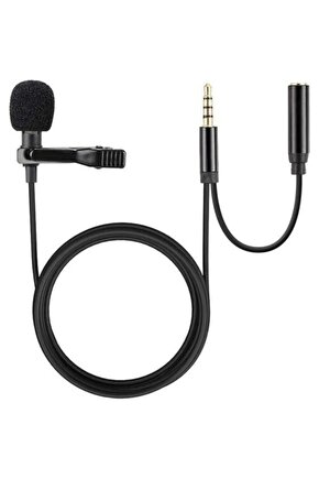 Dcc5 3.5 Mm Jack Girişli Yaka Mikrofonu + Kulaklık Aparatı Tiktok Youtube