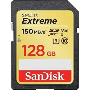 Sandisk Extreme 128GB  SD Hafıza Kartı C10 U3 4K V30 150MBs  SDSDXV5-128GB
