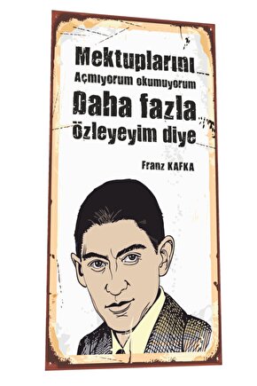 Franz Kafka Mini Retro Ahşap Poster