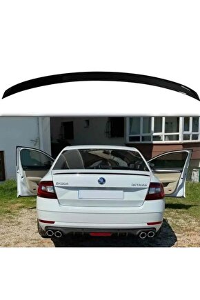 Skoda octavia bagaj üstü spoiler pianoblack boyalı 2013+