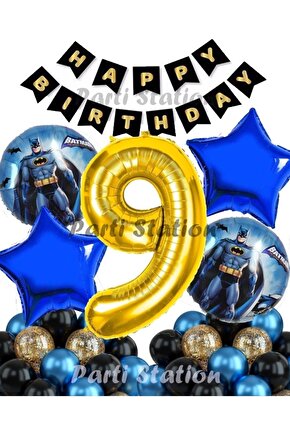 Batman 1 Yaş Balon Set Batman Yarasa Konsept Doğum Günü Parti Balon Set Batman Folyo Balon Set