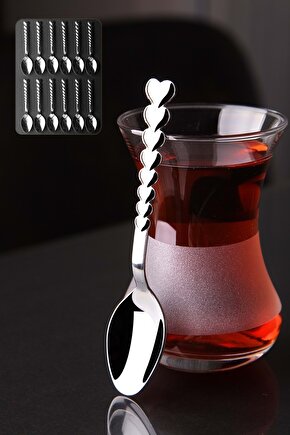 Kalpli Paslanmaz Çelik Çay Kaşığı Seti 12 Adet