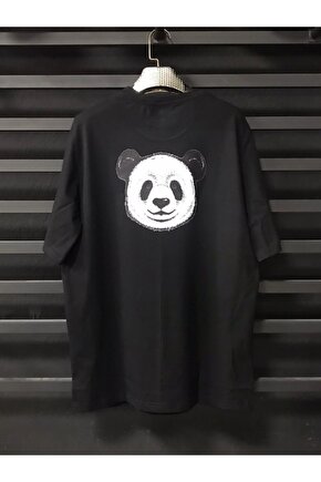 Panda Baskılı Oversize Tshirt