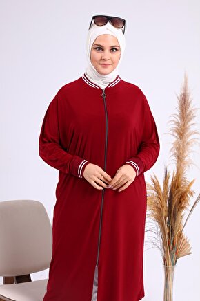 Kadın Büyük Beden Tesettür Kap Giyçık Sandy Kumaş Ribanalı Terleme Yapmaz