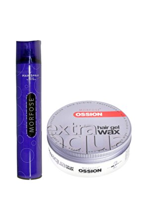 Saç Spreyi Mor 400ml + Ossion Extra Aqua Gel Wax -2-extra Hair Cont. 150 Ml