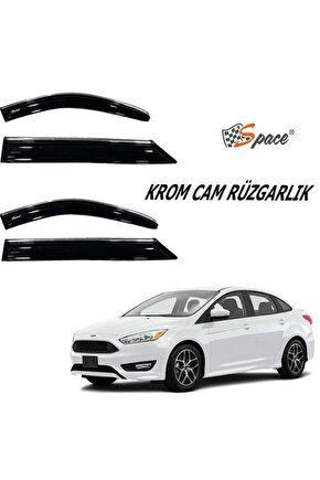 Ford Focus Sedan Krom Cam Rüzgarlığı 2012-2018 Caru417