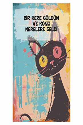 sevgiliye aşk sözleri sevimli kedi ev dekorasyon tablo mini retro ahşap poster