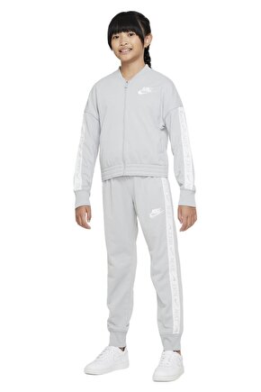Sportswear Tracksuit Grey Kız Çocuk Eşofman Takımı Gri Beyaz